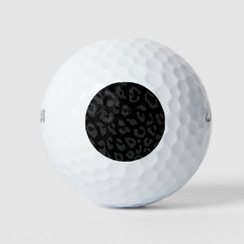 Leopard Print Black Golf Balls by BlakCircleGirl at Zazzle