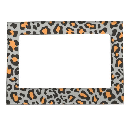 Leopard Print Black Gray Orange Magnetic Frame