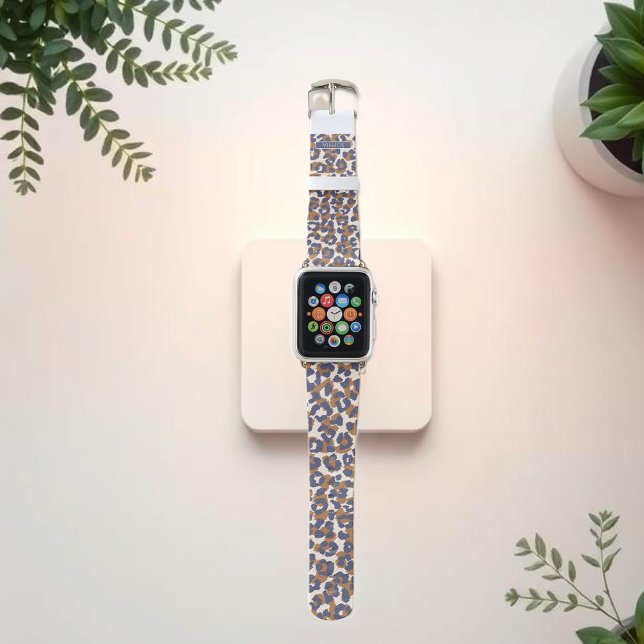 Leopard Print-Blue and Brown- Apple Watch Band (Leopard Print-Blue and Brown- Apple Watch Band)