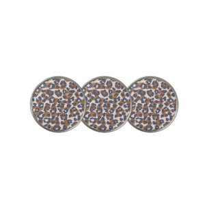 Leopard Print-Blue and  Brown- Golf Ball Marker