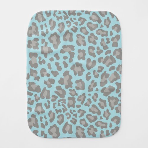 Leopard Print Blue and Gray Burp Cloth