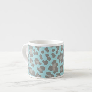 Leopard Print Blue and Gray Espresso Cup