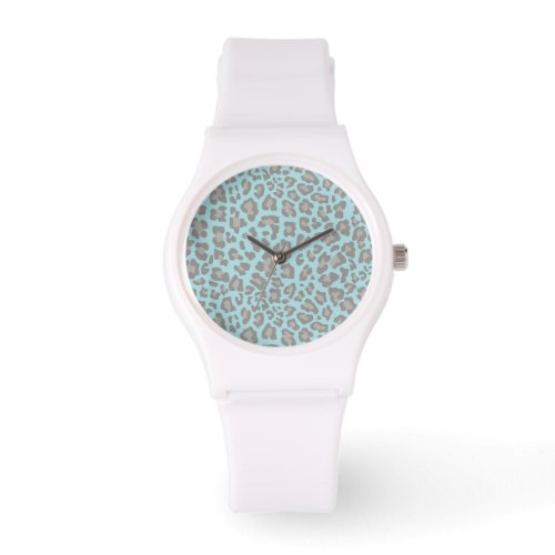 Leopard Print Blue and Gray Watch