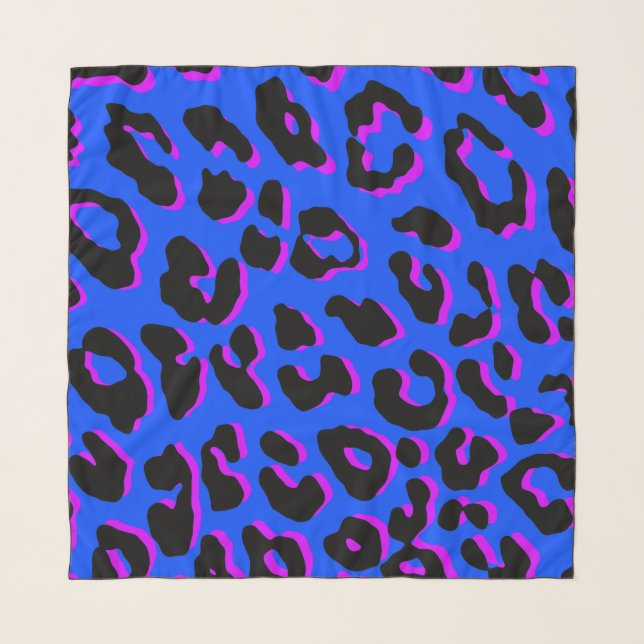 Leopard Print Blue Scarf (Front)