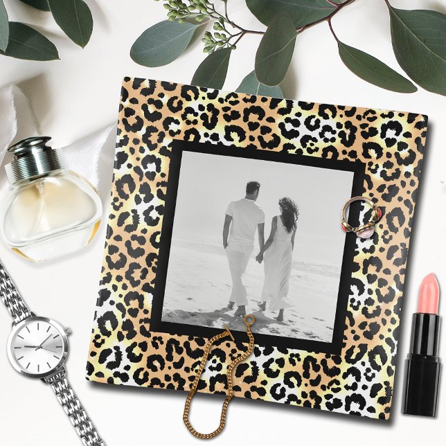 Leopard Print Border Photo Trinket Tray (Creator Uploaded)
