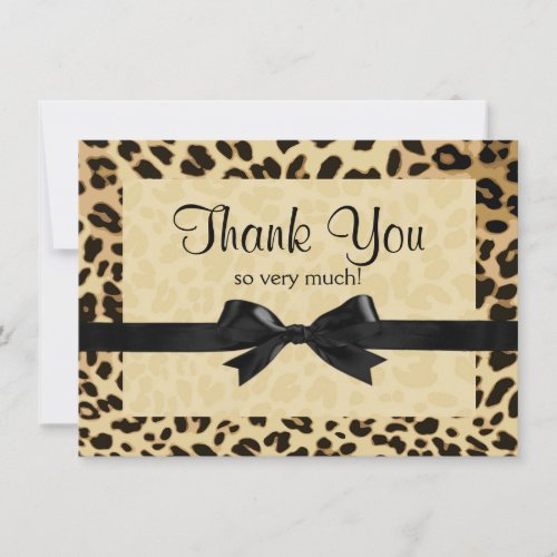 Leopard Print Bow Thank You Note