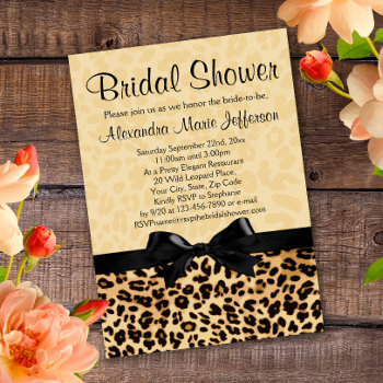 Leopard Print Bridal Shower Invitation by CustomInvites at Zazzle