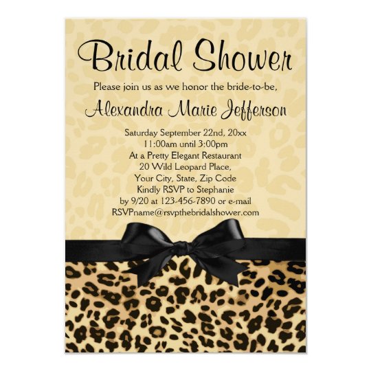 Leopard Print Bridal Shower Invitation Zazzle