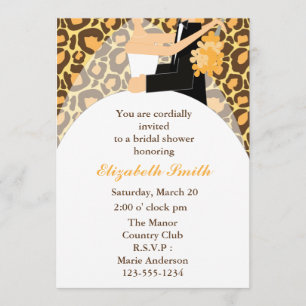Leopard Print Bride and Groom Wedding Shower Invitation