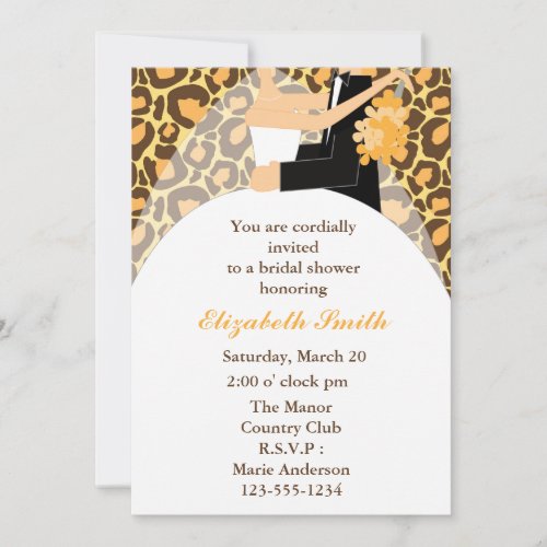 Leopard Print Bride and Groom Wedding Shower Invitation