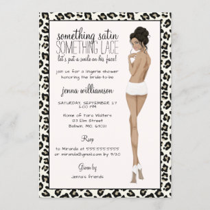 Leopard Print Bride Lingerie Shower Invitation
