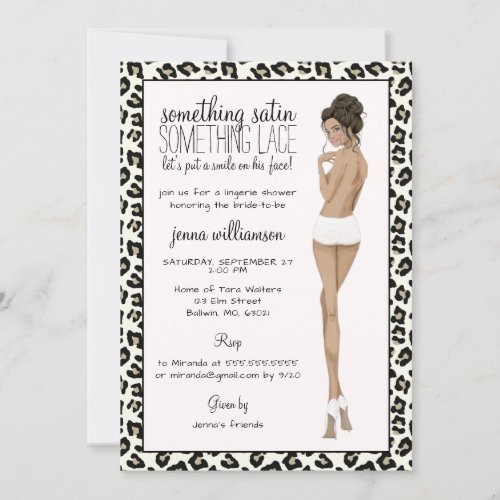 Leopard Print Bride Lingerie Shower Invitation