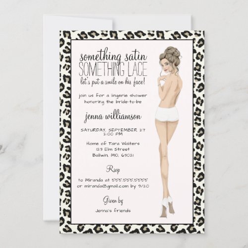 Leopard Print Bride Lingerie Shower Invitation