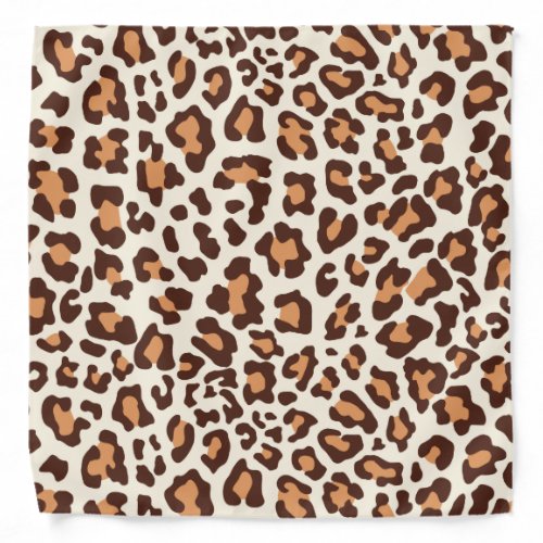Leopard Print Brown Tan Cream Bandana