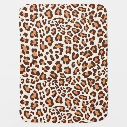 Leopard Print Brown Tan Cream Swaddle Blanket