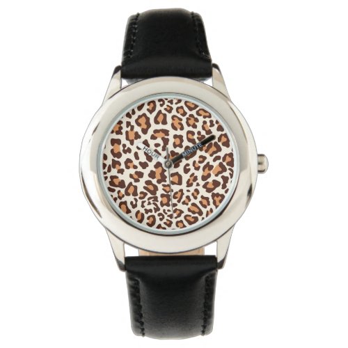 Leopard Print Brown Tan Cream Watch