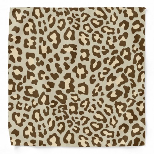 Leopard Print Brown Tan Peach Bandana