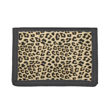 Leopard Print Brown Trifold Wallet