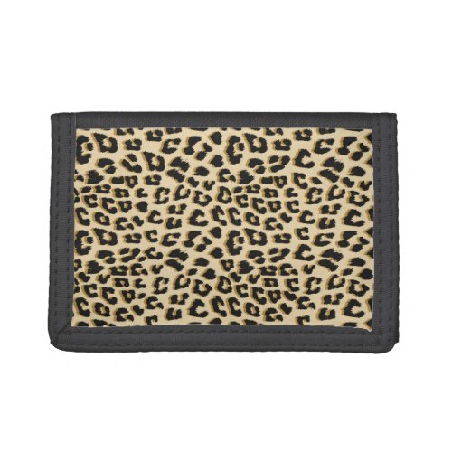 Leopard Print Brown Trifold Wallet