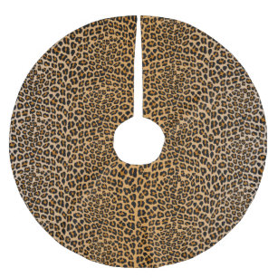 Leopard print brushed polyester tree skirt