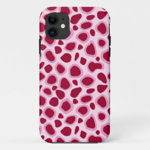 Leopard Print - Burgundy and Pink iPhone 11 Case