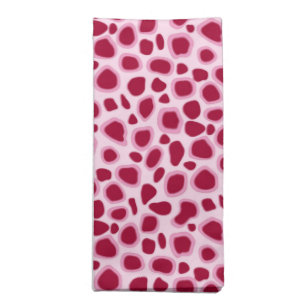 Leopard Print - Burgundy and Pink Cloth Napkin