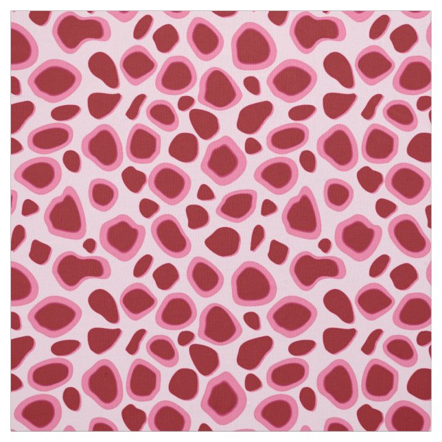 Leopard Print - Burgundy and Pink Fabric (Swatch)