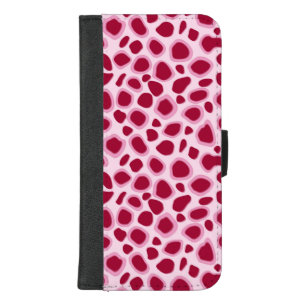 Leopard Print - Burgundy and Pink iPhone 8/7 Plus Wallet Case
