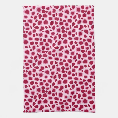 Leopard Print _ Burgundy and Pink Kitchen Towel
