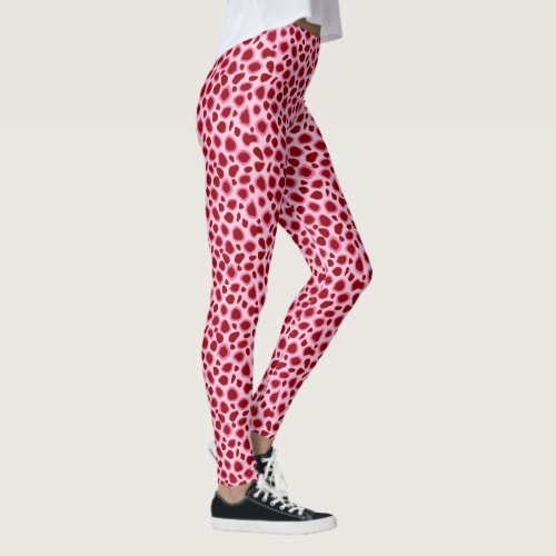 Leopard Print _ Burgundy and Pink Leggings