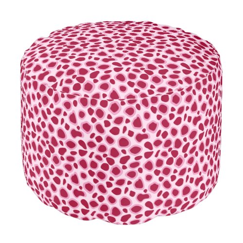 Leopard Print _ Burgundy and Pink Pouf