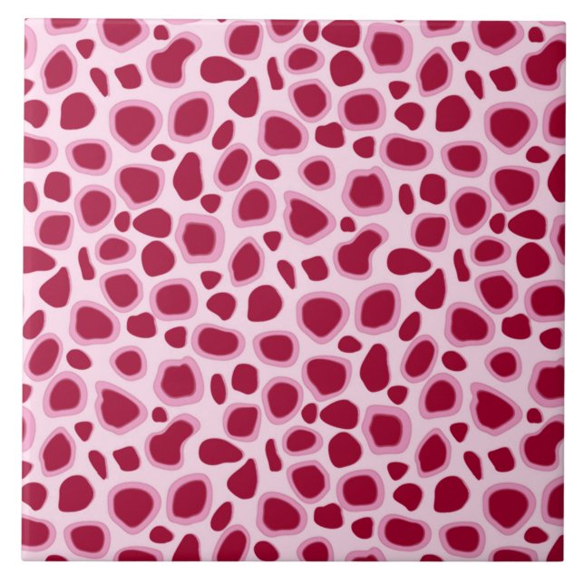 Leopard Print - Burgundy and Pink Tile (Front)