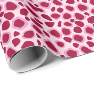Leopard Print - Burgundy and Pink Wrapping Paper