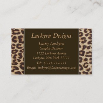 Leopard Print Business Card by mjakubo434 at Zazzle