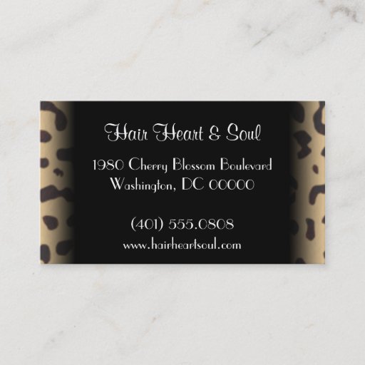 Customizable leopard print business card templates