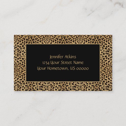 Customizable Leopard Print Business Card