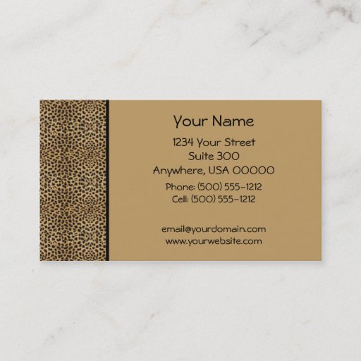 Customizable Leopard Print Business Card