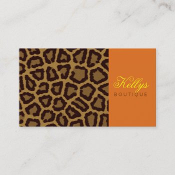Leopard Print Business Card by Kjpargeter at Zazzle