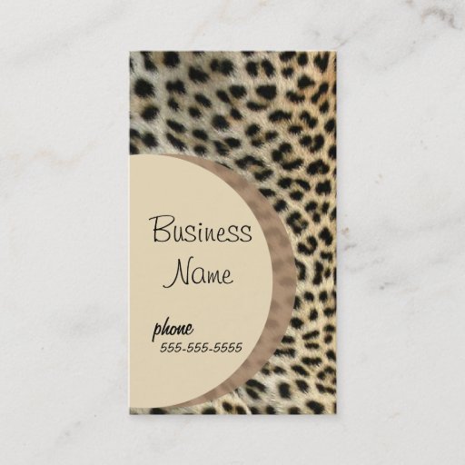Customizable Leopard Print  Business Card Template