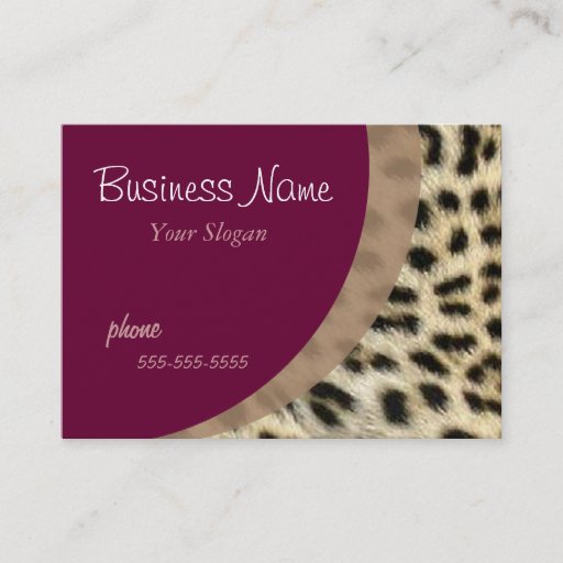 Customizable Leopard Print  Business Card Template