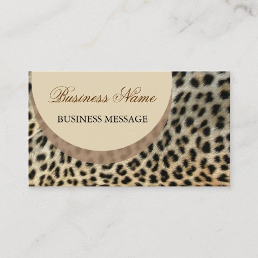 Customizable Leopard Print  Business Card Template