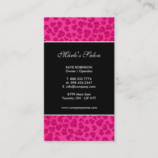 Customizable Leopard Print Business Cards
