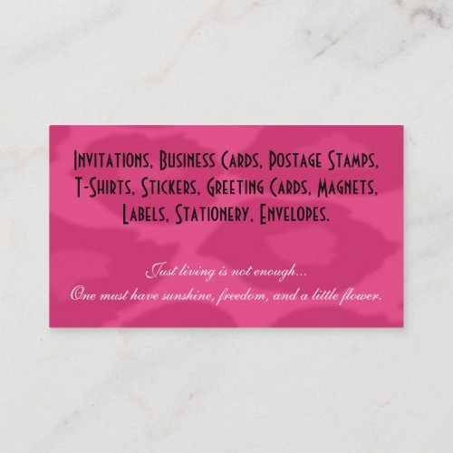 Leopard Print Business Cards
