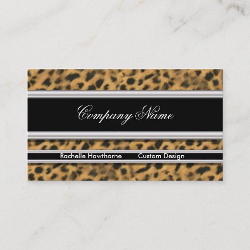 Customizable Leopard Print Business Cards ~ Black