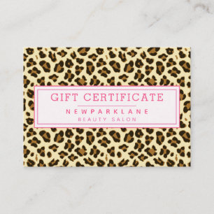 Leopard Print Business Gift Certificate