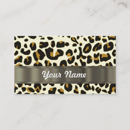 Customizable leopard print business cards