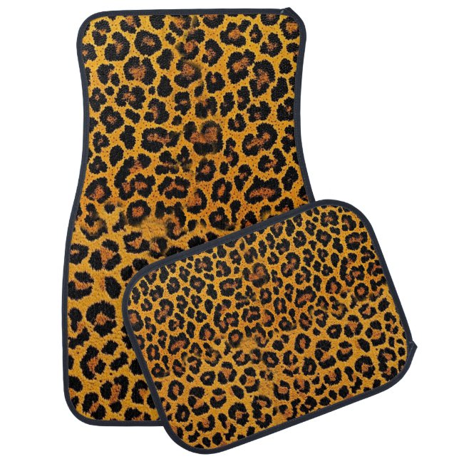 Leopard Print Car Seat Covers Floor Mat (Set)