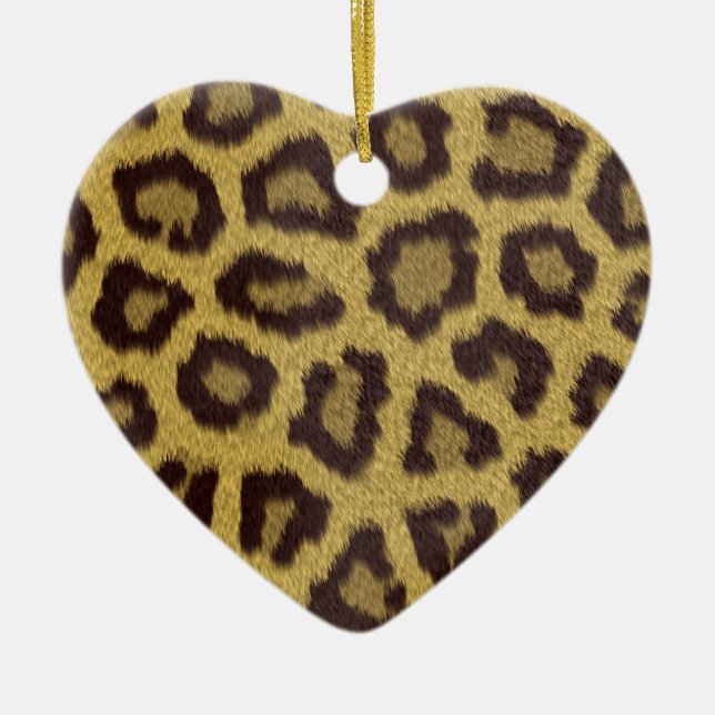 Leopard Print Ceramic Ornament (Front)