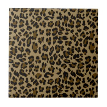 Leopard Print Ceramic Tile by bestgiftideas at Zazzle