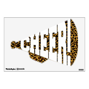 Leopard Print "Cheer!" Megaphone Wall Sticker